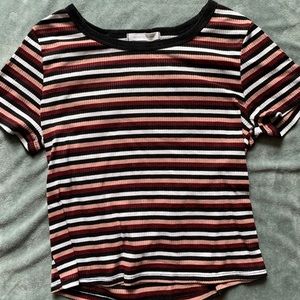 Crop stripe t shirt women’s